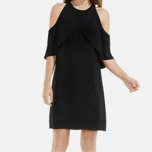 Vince Camuto Black Cold Shoulder Mini Dress